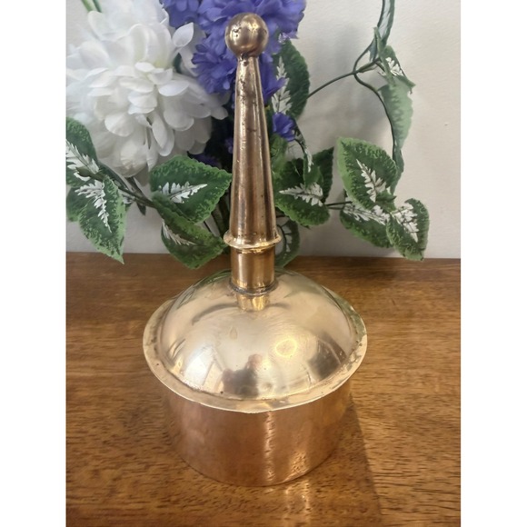 Other - Vintage Solid Brass Finial Lid Decorative Cover Heavy Metal Architectural Decor